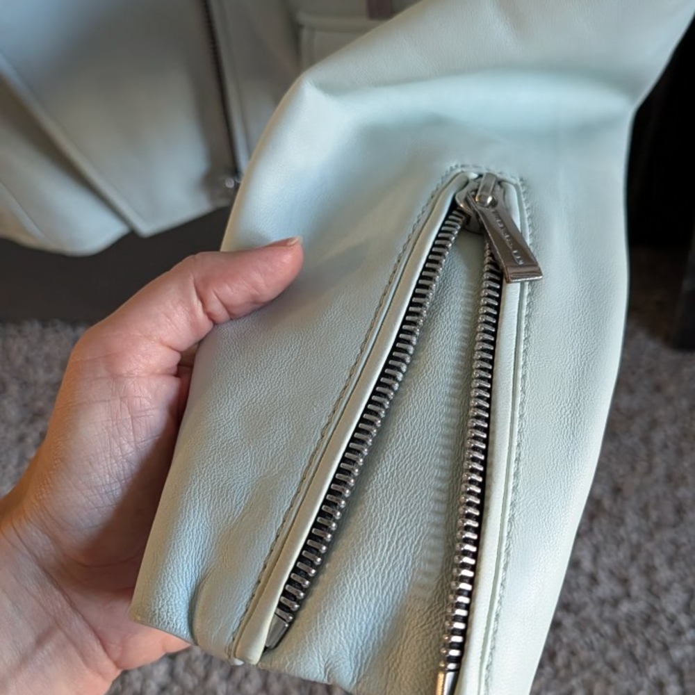 Barbara Bui Mint Green 100% Leather Jacket - Picture 5 of 14
